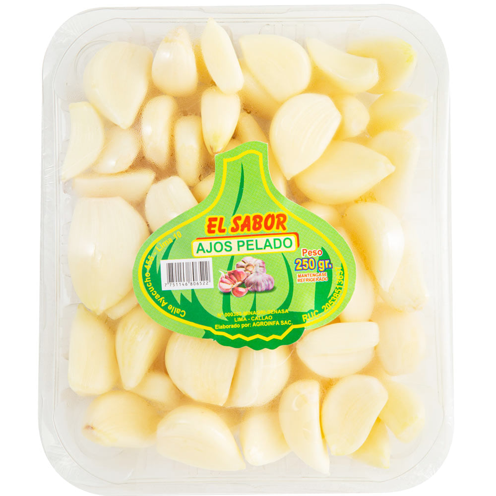 Ajos Pelados EL SABOR Arequipeños Bandeja 250g