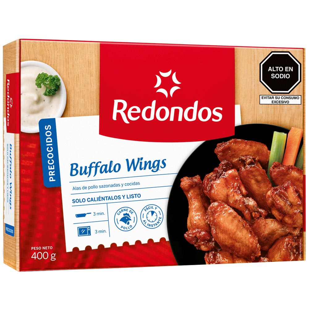 Alitas Sazonadas REDONDOS Buffalo Wings Caja 400g