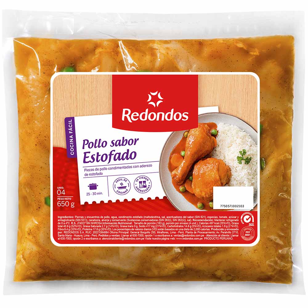 Piernas y Muslos Aderezo Estofado REDONDOS Bolsa 650g