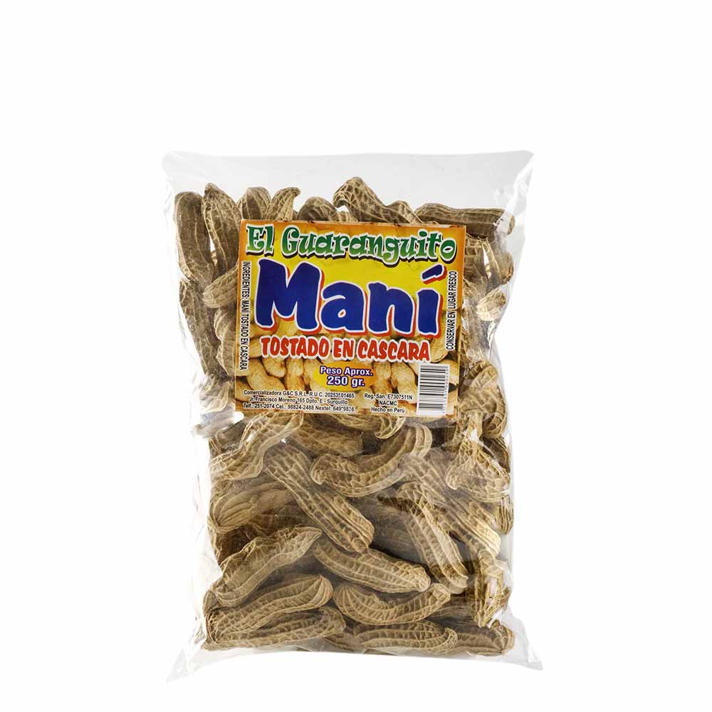 Mani tostado cáscara Bandeja 250g