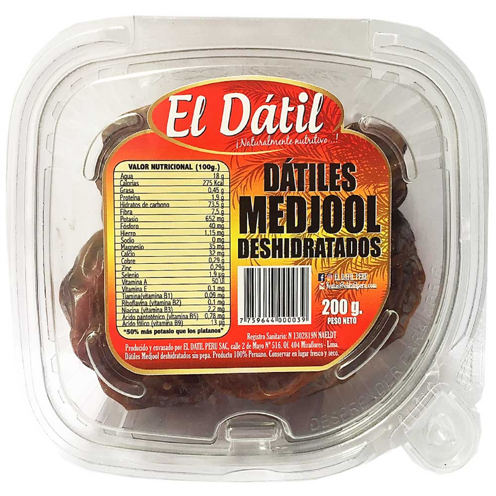 Dátiles Deshidratado EL DÁTIL Táper 200g