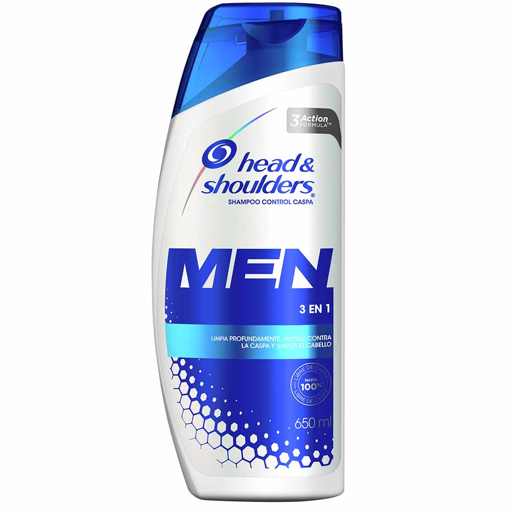 Shampoo HEAD & SHOULDERS Men 3 en 1 Frasco 650ml