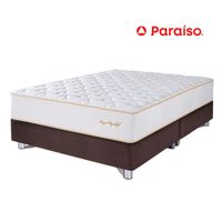 Cama Paraíso Royal Elizabeth Queen Chocolate + 2 almohadas viscoelásticas + protector