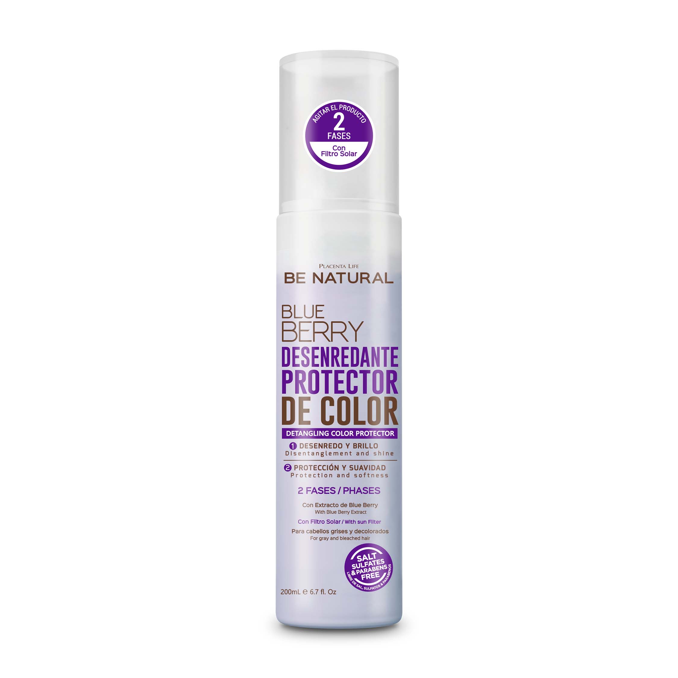 Placenta Life Be Natural Blue Berry Desenredante Protector de Color Fco 200ml