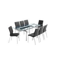 Juego de Comedor Expandible 8 Sillas Negras
