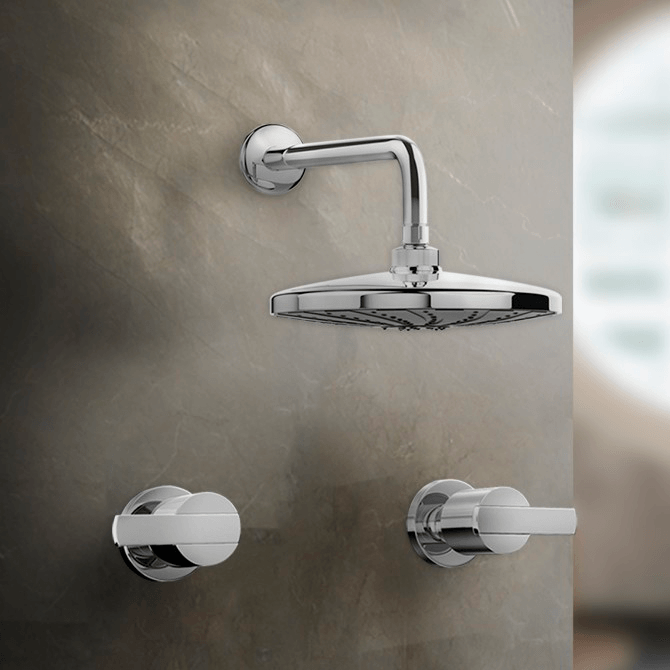 MEZCLADORA PARA DUCHA BUZIOS LEVER CON SALIDA ESPANOLA CROMADO ITALGRIF