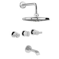 MEZCLADORA PARA DUCHA TINA BUZIOS LEVER CON SALIDA ESPANOLA CROMADO ITALGRIF