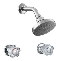 MEZCLADORA PARA DUCHA CRISTAL CON SALIDA ESPANOLA HECHO EN BRONCE VAINSA