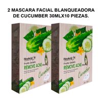 2 Mascaras Faciales Blanqueadoras de Pepino 30mlx10 piezas.