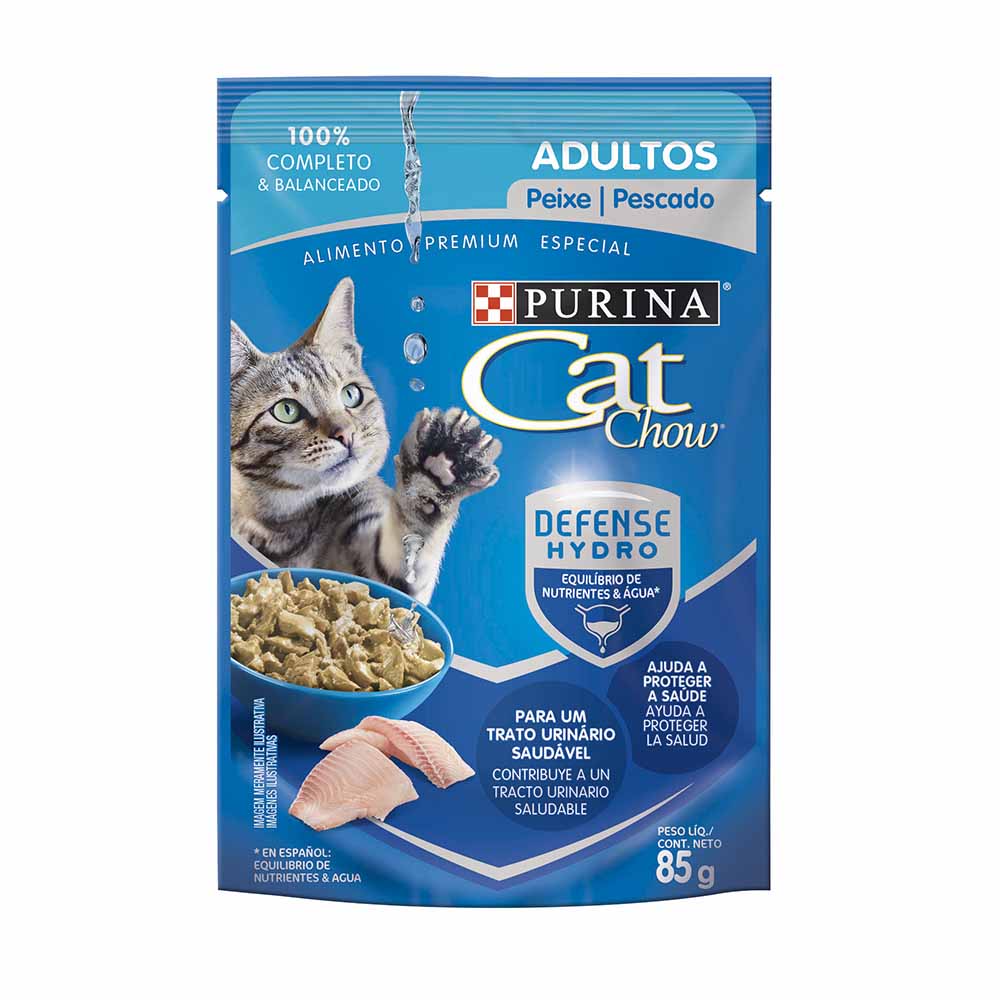 Comida para Gatos CAT CHOW Adultos Pescado y Mariscos Pouch 85g
