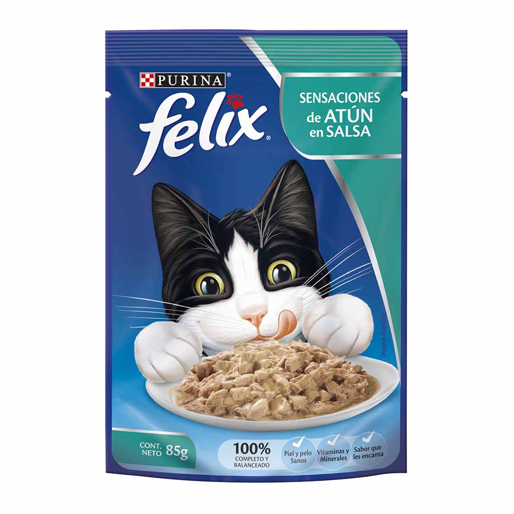 Comida para Gatos FELIX Sensaciones de Atún en Salsa para Gatitos Pouch 85g