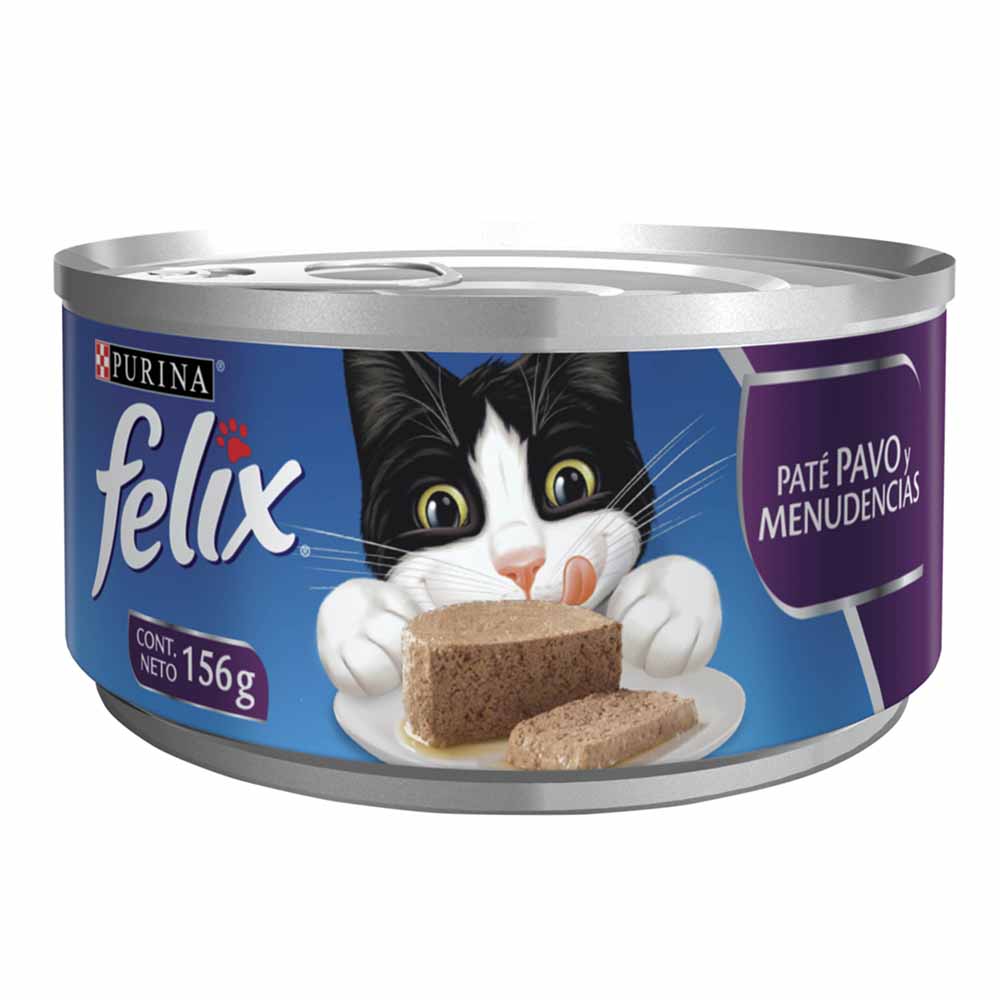 Comida para Gatos FELIX Paté de Pavo y Menudencias Lata 156g