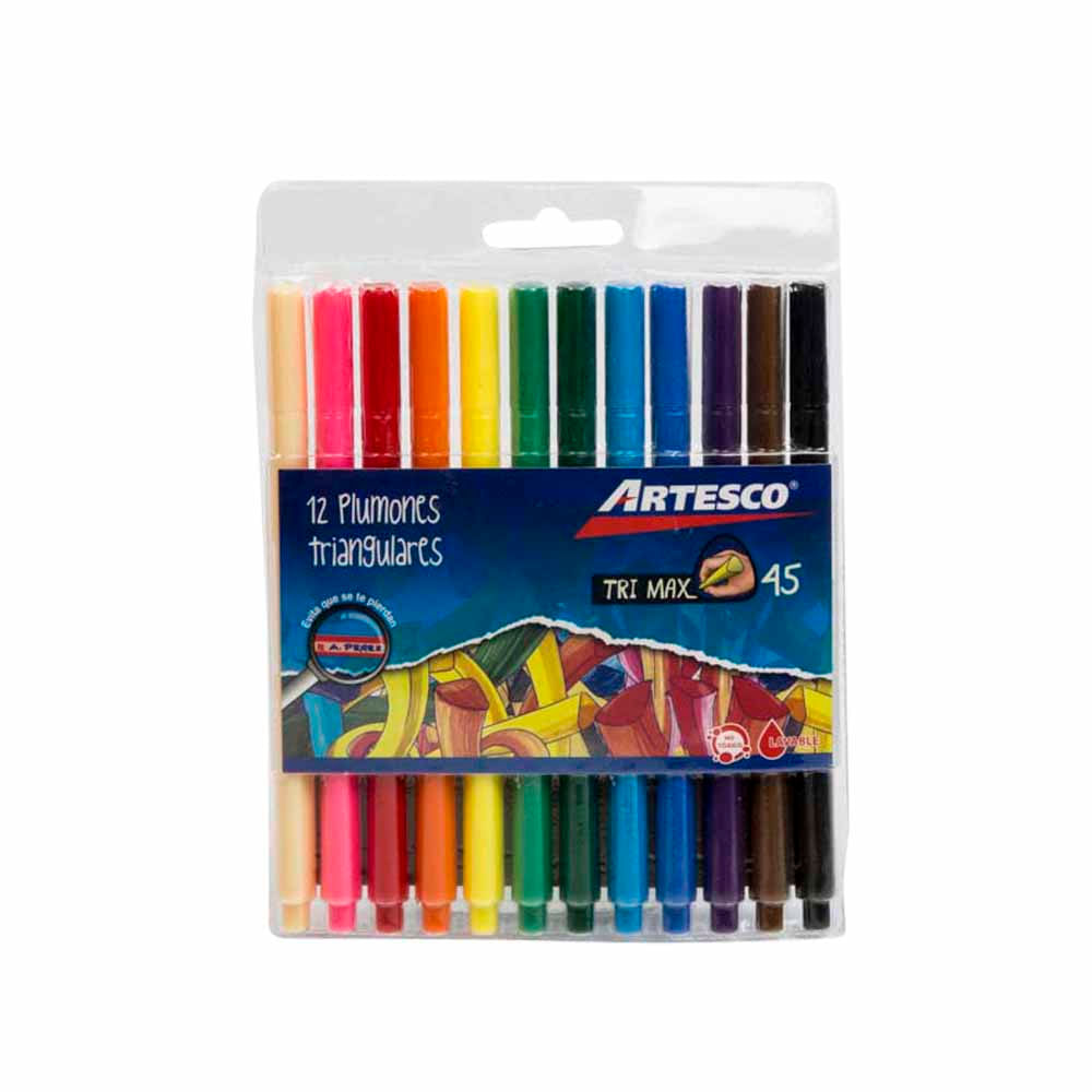 Plumones Delgados MAX45 Estuche 12un