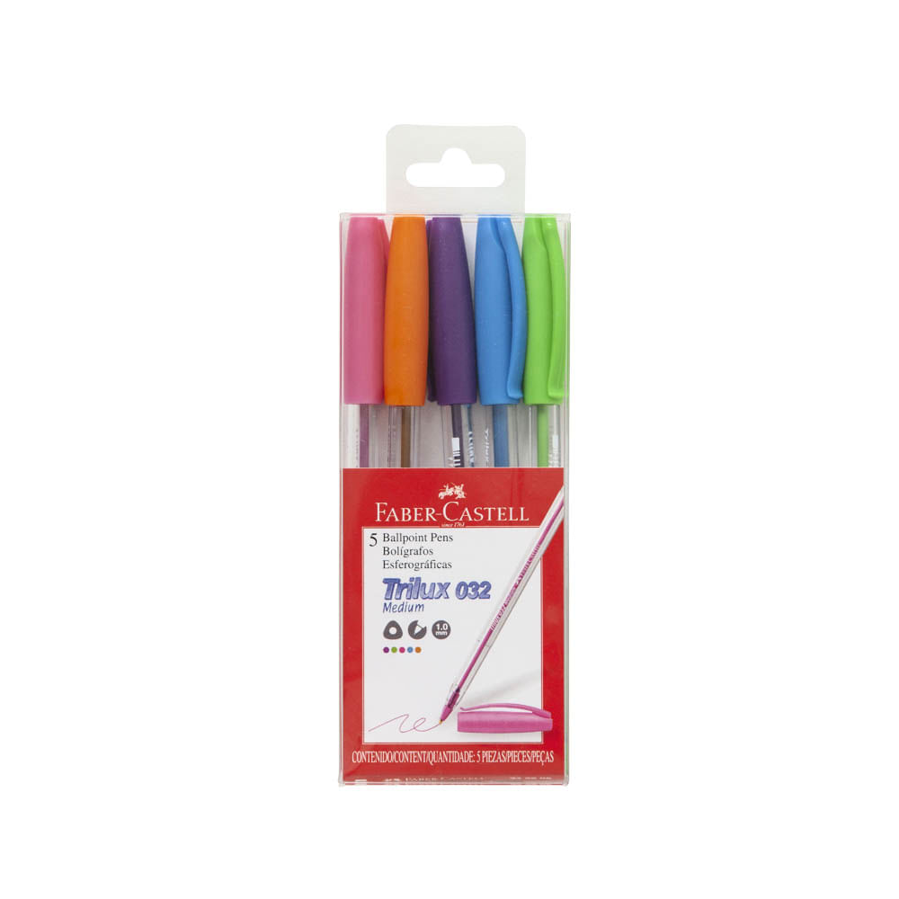 Lapiceros FABER CASTELL Trilux 032 Colores Paquete 5un