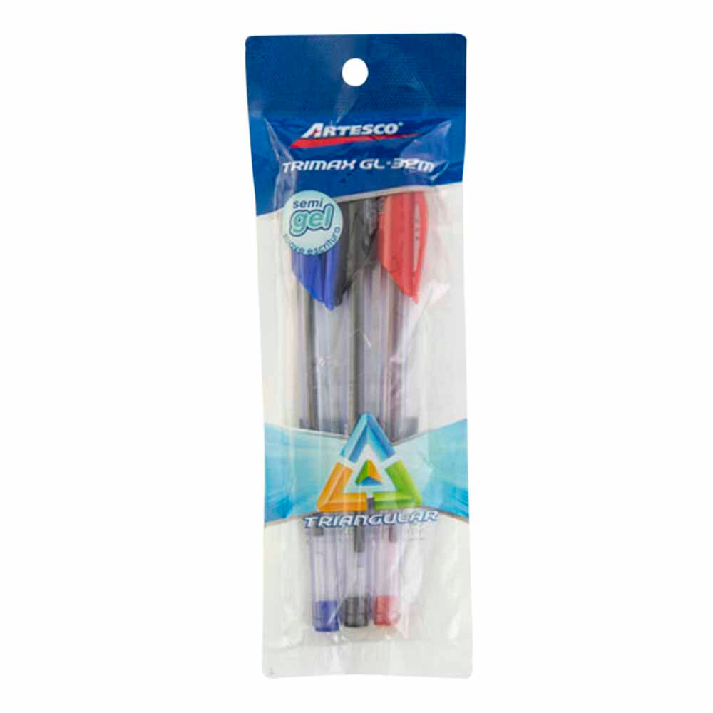 Bolígrafo TRIMAX GL-32M Azul, Negro y Rojo Blister 3un