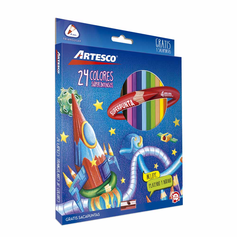 Colores FABER CASTELL Colorplus L Caja 24un + Sacapuntas