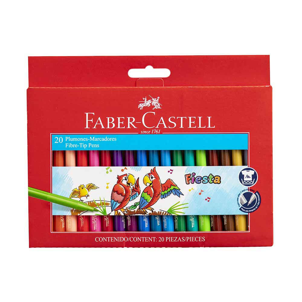Plumones FABER CASTELL Fiesta 45 33045 Caja 20un