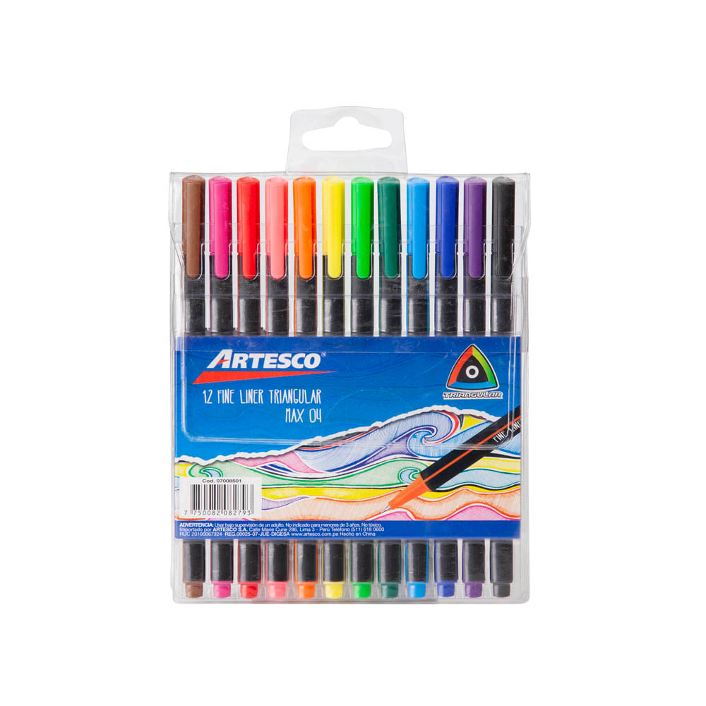 Fine Liner ARTESCO Triangulares Estuche 12un