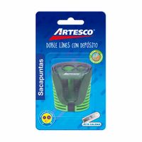 Sacapuntas ARTESCO Doble Lines con Depósito Blister 1un