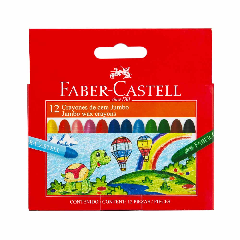 Crayones de Cera FABER CASTELL Jumbo Estuche 12un