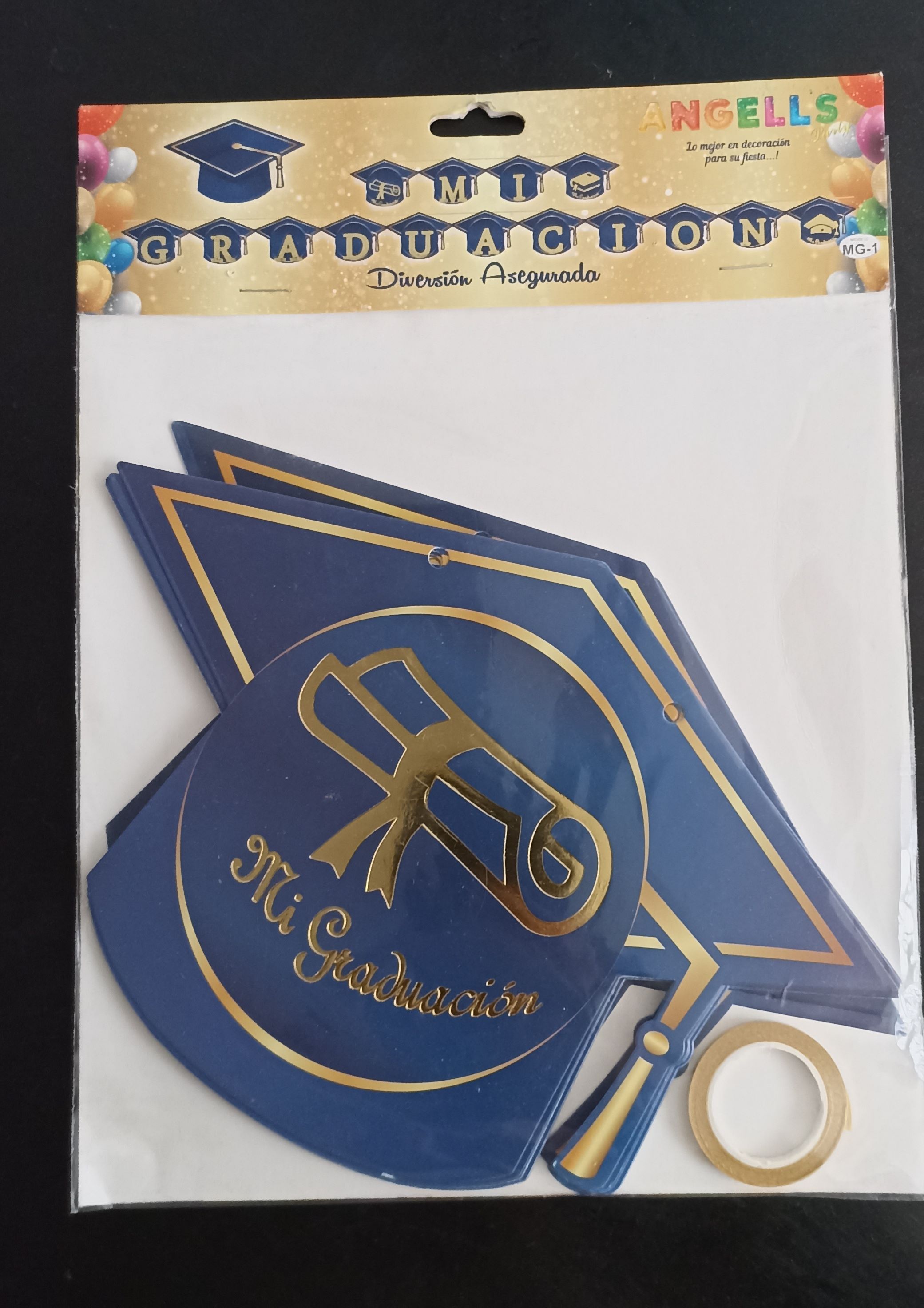 Cadeneta banner banderines mi graduación