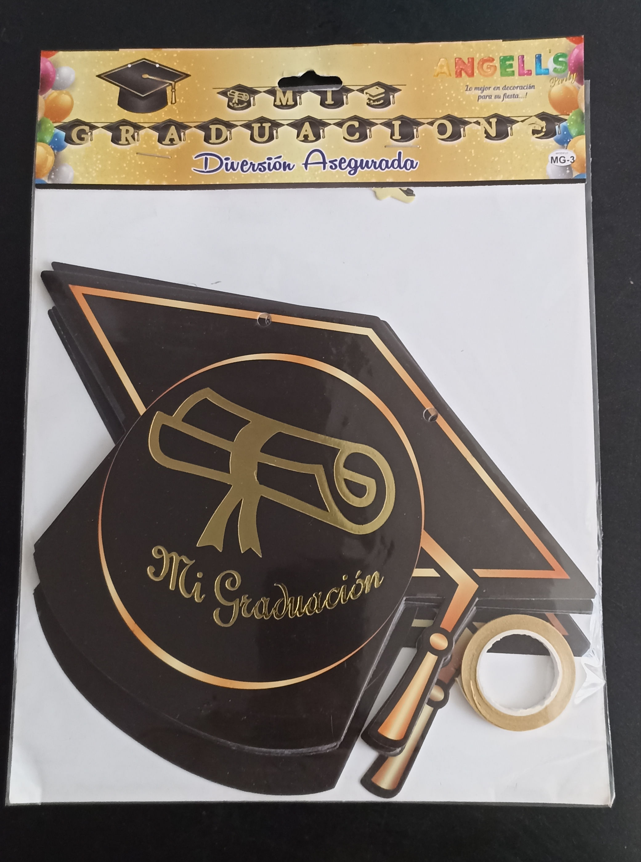 Cadeneta banner banderines mi graduación