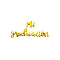 Set de globos mi graduación dorado