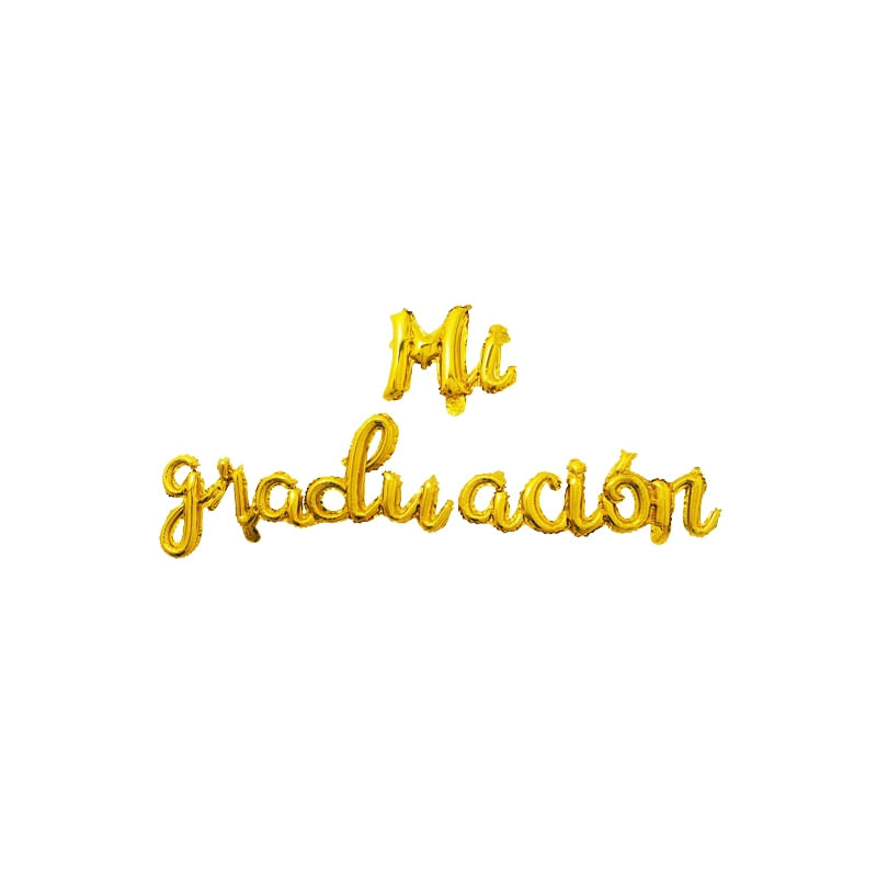 Set de globos mi graduación dorado