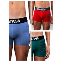 ROPA INTERIOR KATANA BOXER PACK X 3 CELESTE ROJO Y VERDE