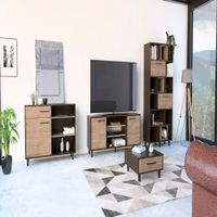 Rack TV 65 + Biblioteca + Bife + Mesa Centro Kaia - Wengue / Miel