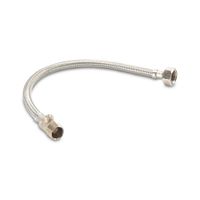 Tubo abasto acero inox valv cierre lavat 1/2""x1/2""x40 cm