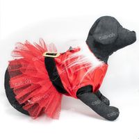 Ropa de Navidad para mascotas - Mamanoela Tutú rojo Talla 3