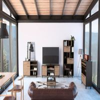 Rack TV 65 + Biblioteca + Bar + Bife + Mesa Centro Kaia - Wengue / Miel