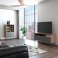 Rack TV 55 + Bar Vassel - Miel / Plomo