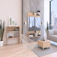 Panel TV 55 + Arrimo + Mesa De Centro - Rovere / Blanco