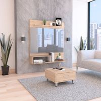 Panel TV 55 + Mesa De Centro - Rovere / Blanco
