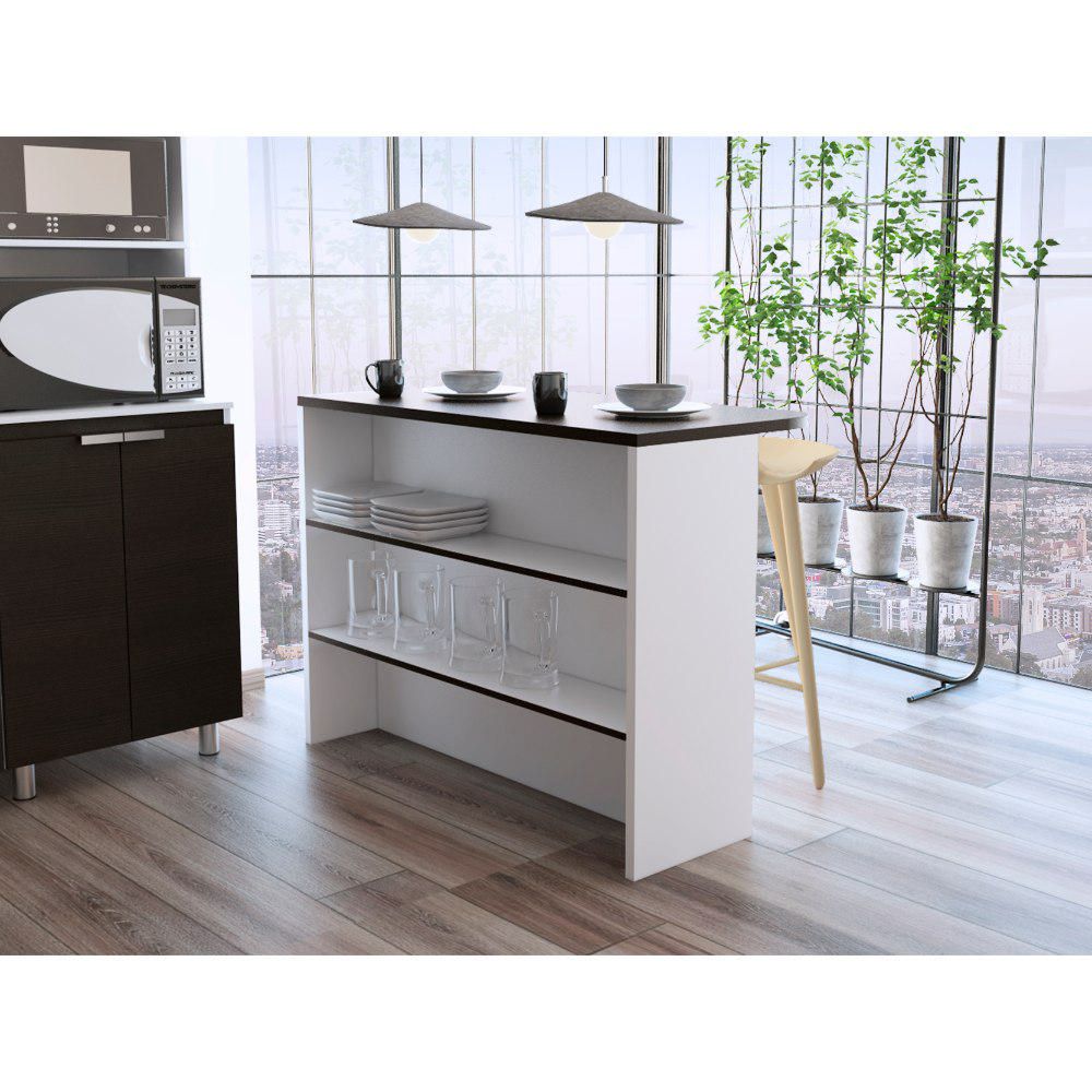 Barra Auxiliar de Cocina Fendi - Wengue / Blanco