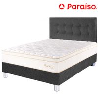 Dormitorio PARAISO Royal Prince Acero 2 Plazas  + 2 Almohadas Viscoelásticas + Protector
