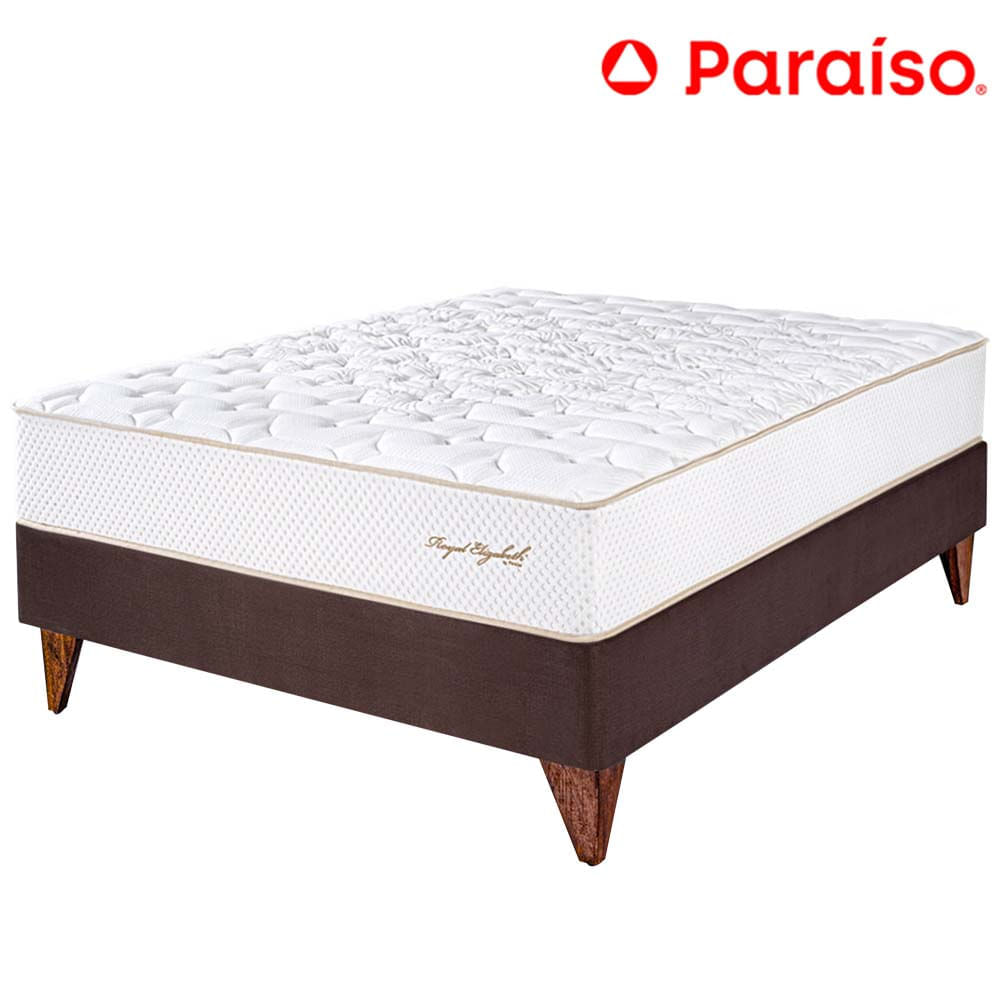 Cama Euro PARAÍSO ROYAL ELIZABETH 1.5 Plazas Chocolate