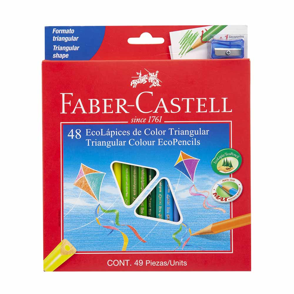 Ecolápices FABER CASTELL Colores Triangulares Caja 48un