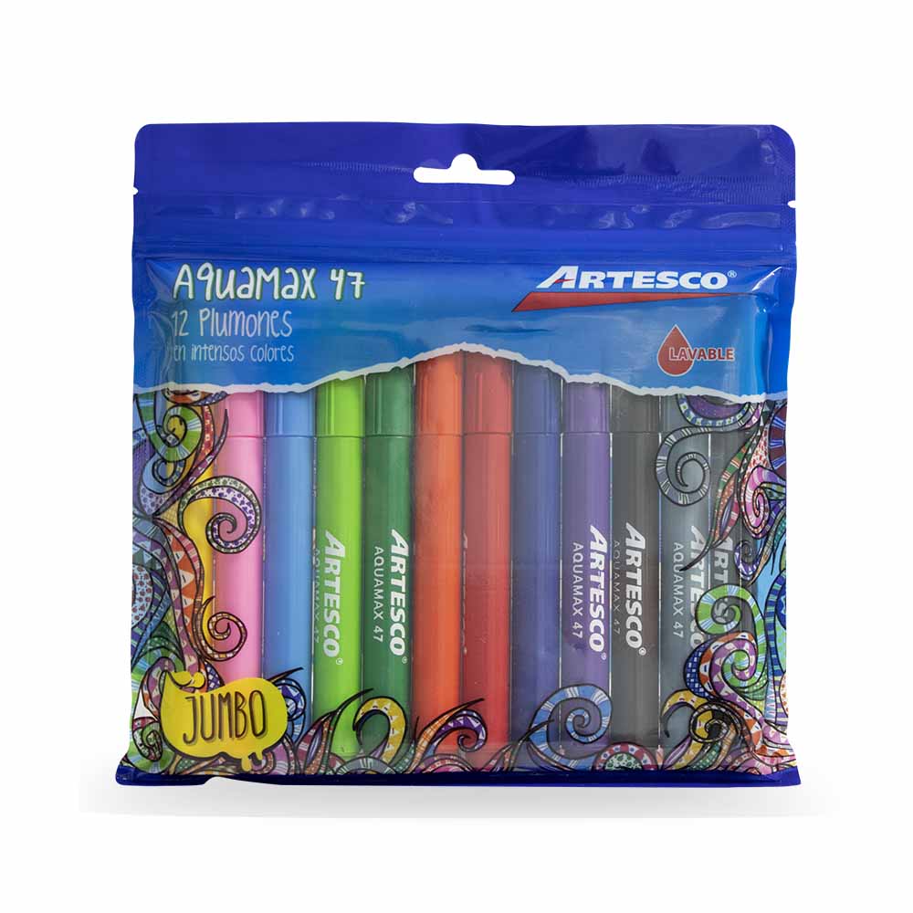 Plumones ARTESCO Aquamax 47 Jumbo Paquete 12un
