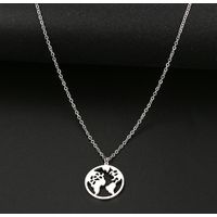 Collar mapamundi plateado mapa del mundo viajero
