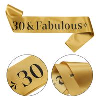 Banda feliz cumpleaños 30 y fabulosa dorado con negro