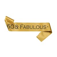 Banda feliz cumpleaños 60 y fabulosa dorado con negro