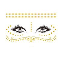 Glitter dorado puntitos estilo tatuaje temporal para rostro fiestas conciertos rave festival