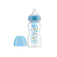 Biberón Para Bebe Dr Browns De Polipropileno Boca Ancha 9Oz/270Ml Azul Nieve