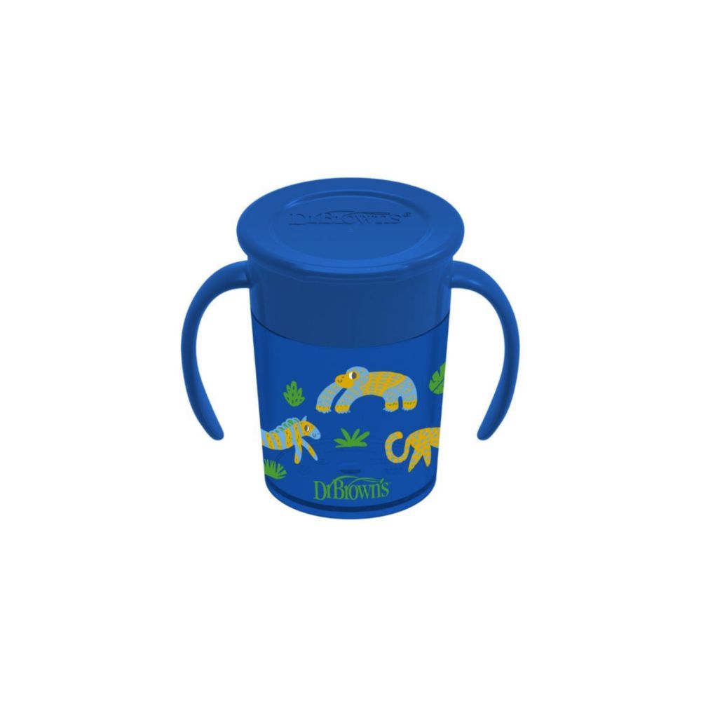 Vaso Con Asas “Cheers” Dr Browns Azul Estampado
