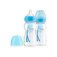 Biberón Para Bebe Dr Browns Pack De 2 Polipropileno 9Oz/ 270Ml Boca Ancha Azul