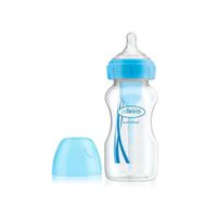 Biberón Para Bebe Dr Browns De Polipropileno Boca Ancha 9Oz/ 270Ml Azul