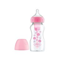 Biberón Para Bebe Dr Browns De Polipropileno Boca Ancha 9Oz/270Ml Rosa Flores